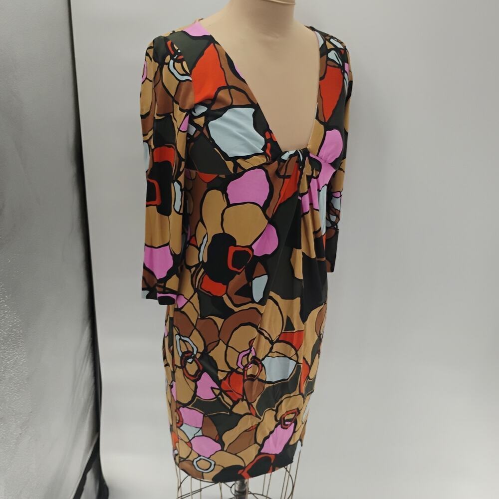Diane von Furstenberg 100% Silk Jersey Multi Dress Sz 2 - Picture 11 of 16